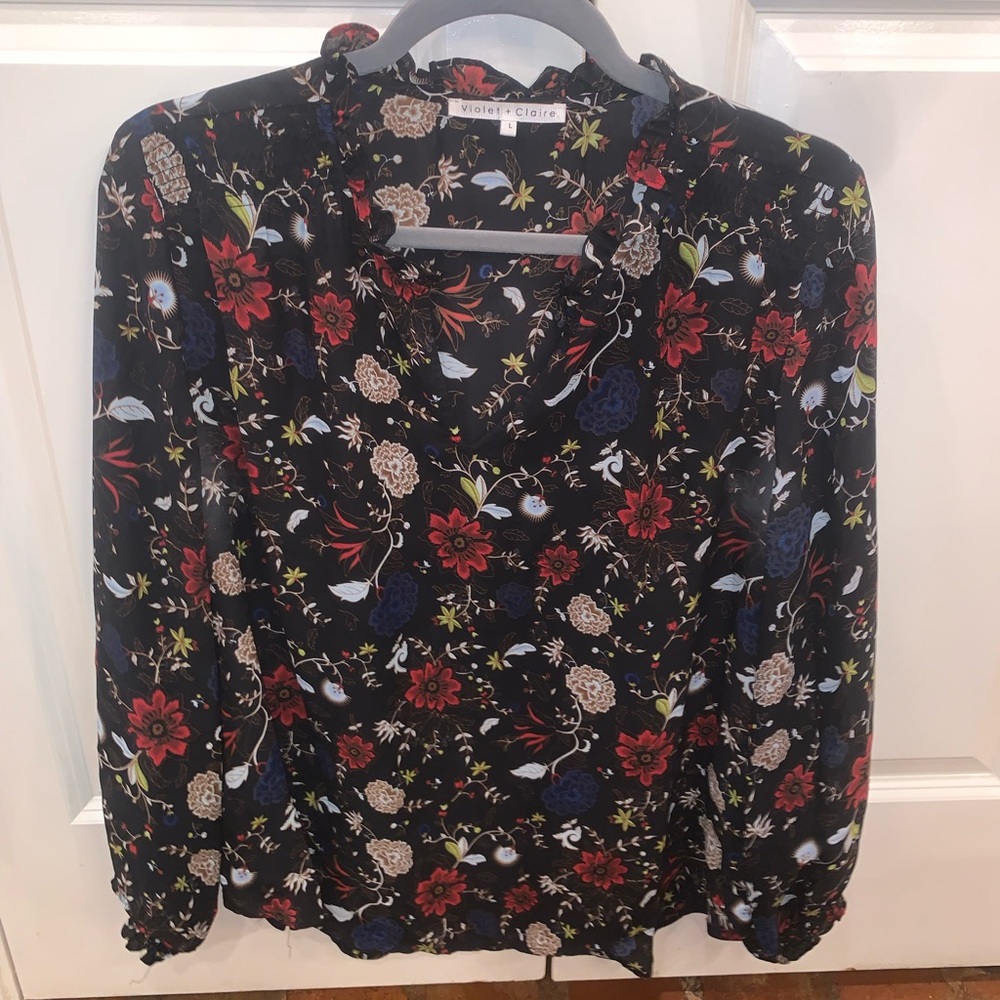 Violet + Claire silk printed top!